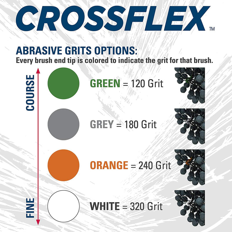 Weiler 34176 Crossflex Standard Duty Bore Brush 3/4 Diameter 240SC Grit, Orange 0.75" 240 Grit