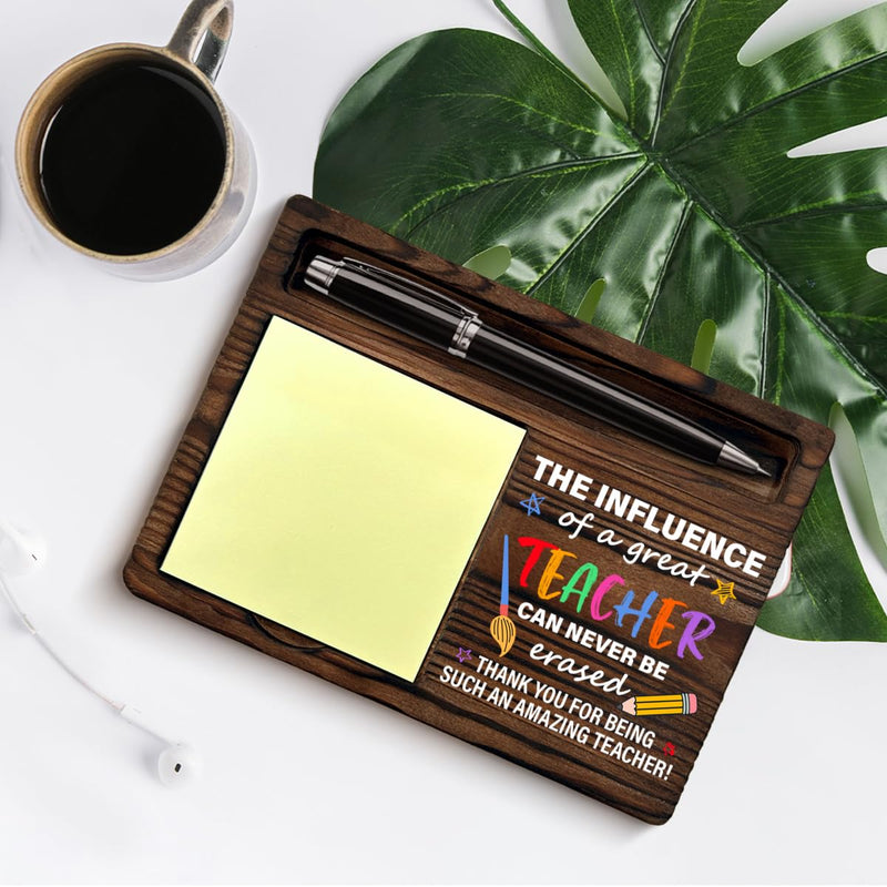 Thank You Teacher Gifts for Women Men Sticky Note Holder Teacher Appreciation Gifts The Influence of a Great Teacher Can Never Be Erased Self-Stick Note Pad Holders Home Office Decor