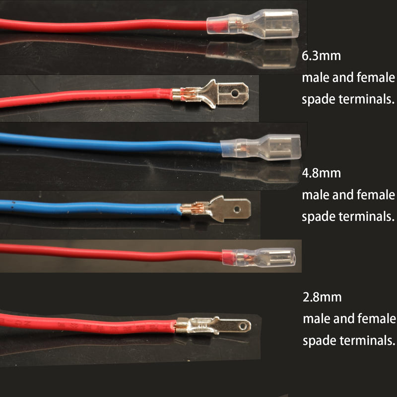 540pcs 2.8mm 4.8mm 6.3mm Male and Female Spade Connectors Kit with Insulating Sleeve, Crimp Connectors Crimp Terminals Electrical Connectors, Electrical Terminals for Electrical Wiring 540