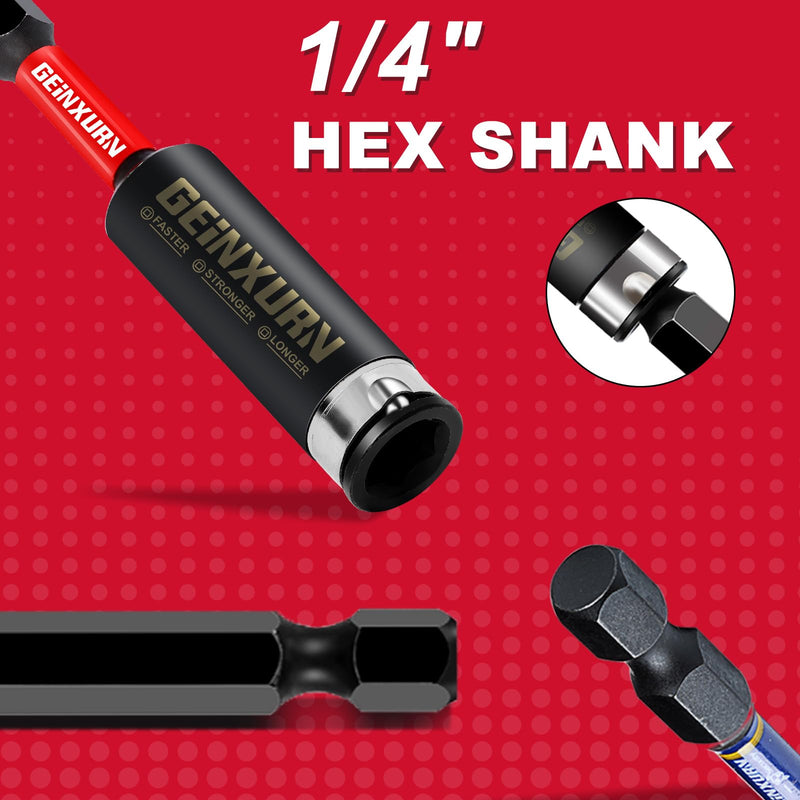 8PACK Impact Magnetic Screwdriver Bit Holders, Extension Socket Drill Bit Holder S2 Alloy Steel Hex Shank Quick-Change Drill Bit Guide（3inches and 6inches） MIXED-Bit Holder-8PCS