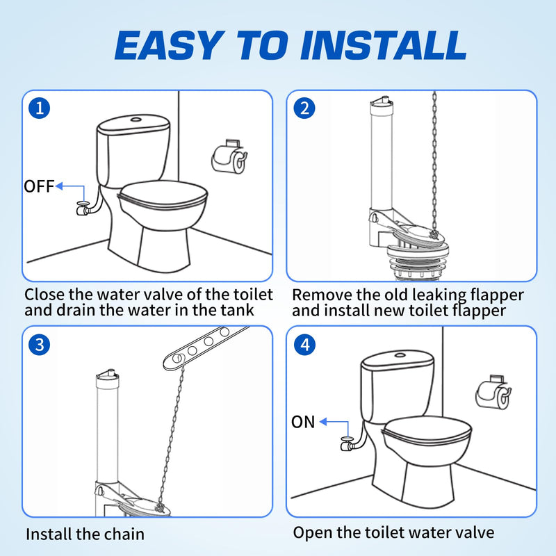 Gerber Toilet Flapper Replacement, 3 inch Toilet Stopper Kit for Gerber 99-788 with 2 Toilet Handle Chains Fits 3 inch Toilet Flush Valve, Water Saving, Easy to Install 1