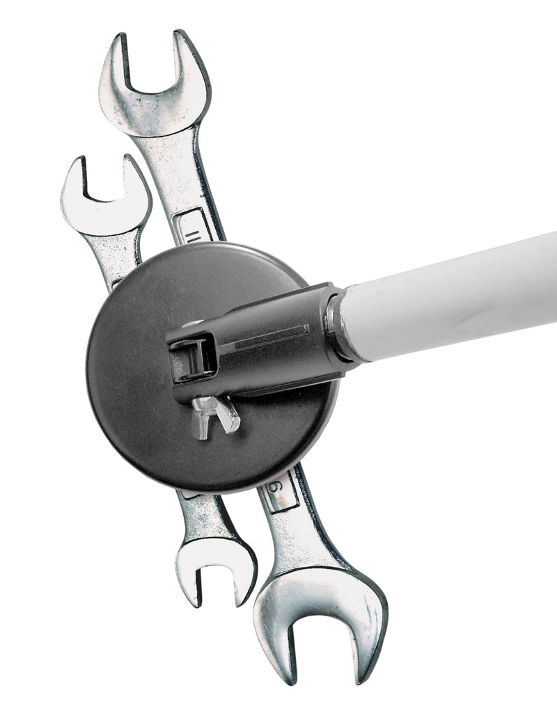 Magnetic Pick-Up Tool Attachment, 3.20" Diameter, 0.440" Thick Magnet Assembly with Acme-Threaded Attachment for Standard Broom Handle, 65 Pounds Pull, 1 Each