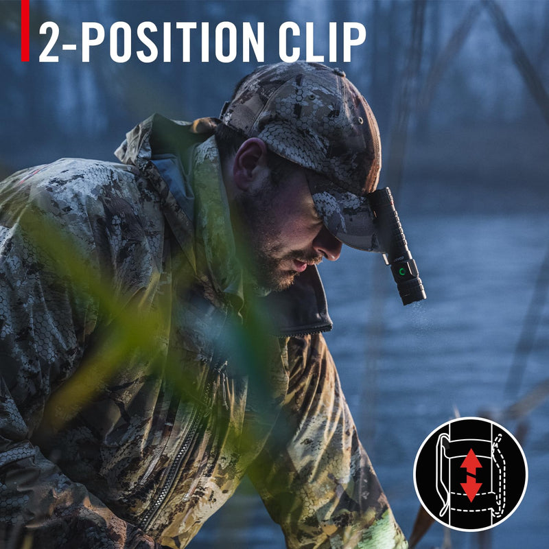 COAST PX200R 2000 Lumen Rechargeable LED Flashlight, TWIST FOCUS, USB-C, 2-Position Pocket Clip