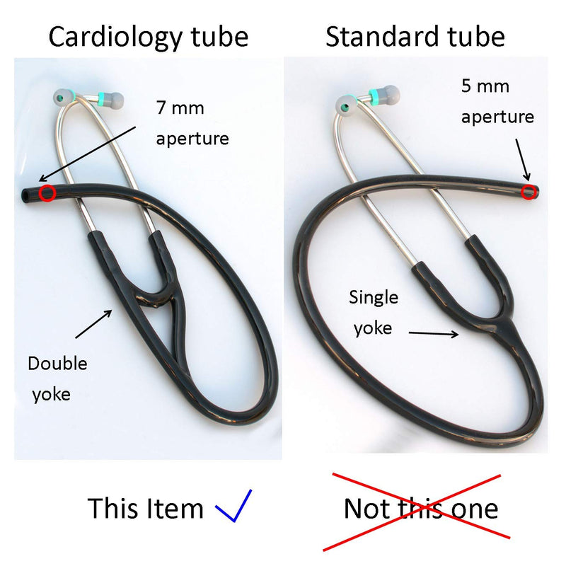 Stethoscope Tubing by Truaevum - Compatible Replacement Kit fits Littmann(r) Master Cardiology(r) Stethoscope & Cardiology III(r) Stethoscope - Double Bore Tube Binaural K7 Sky 7mm Cardio