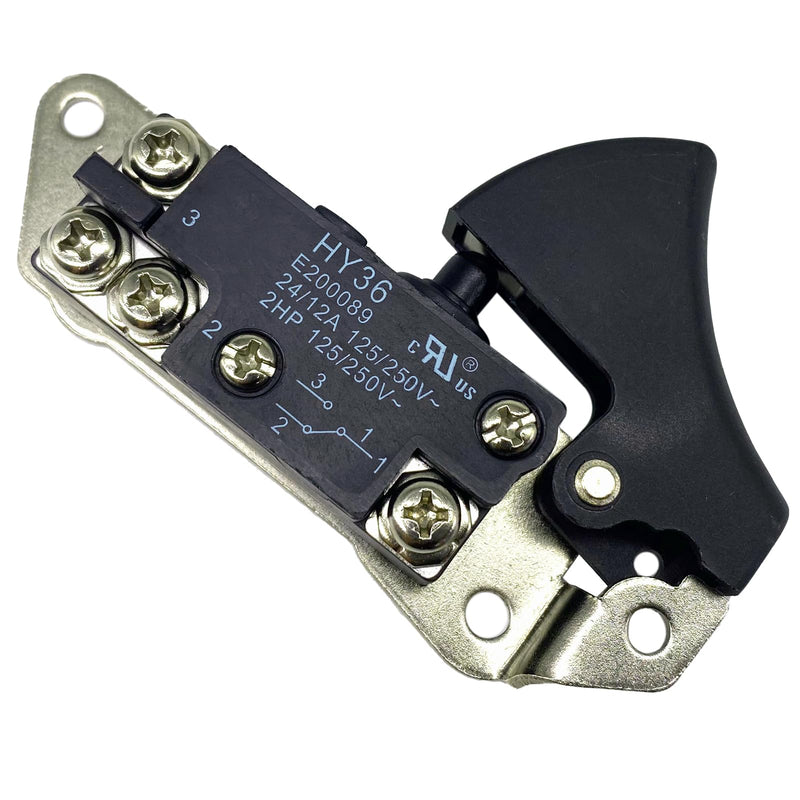 HY36 Trigger Switch (1-Pack) 24A 125V 2HP, Heavy-Duty Power Tool Trigger Replacement, Compatible with Miter Saws and Circular Saws, with Brass Screw Terminals for Circuit Restoration