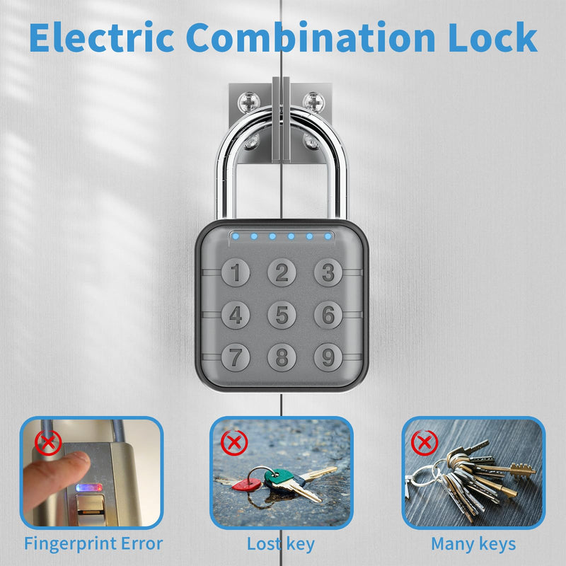 Combination Lock, Combination Lock for Locker, Locker Lock & Gym Locker Lock - High Security, Easy to Use for Gym, School, Travel, Outdoor Gray