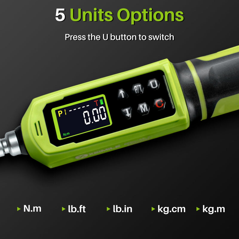 1/4" Drive Digital Torque Screwdriver, 0.09-6N.m for Gunsmithing | 0.8-53.1In.Lb Inch Pound Screwdriver Torque Wrench with ±2% Accuracy, Vibration Buzzer Indicator for Bike,Mounting,Electronic 0.8-53.1 In.Lb/0.09-6 N.m
