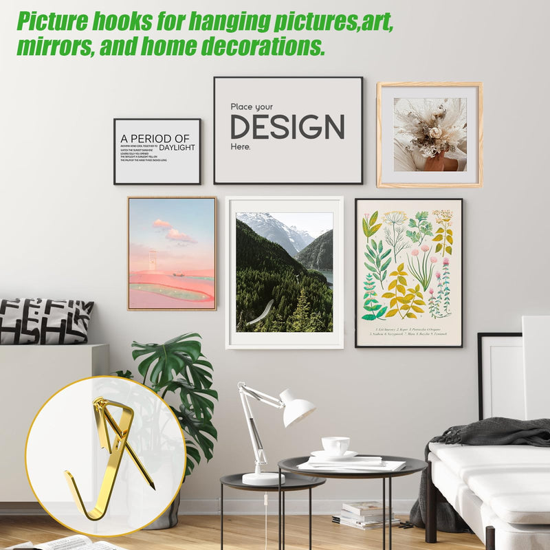 169 Picture Hook Sets, 10-100lb Picture Hanging Kit, Boxed 83 Metal Picture Hangers and 86 Nails, Suitable for Wooden Walls, Plasterboard Picture Hooks.