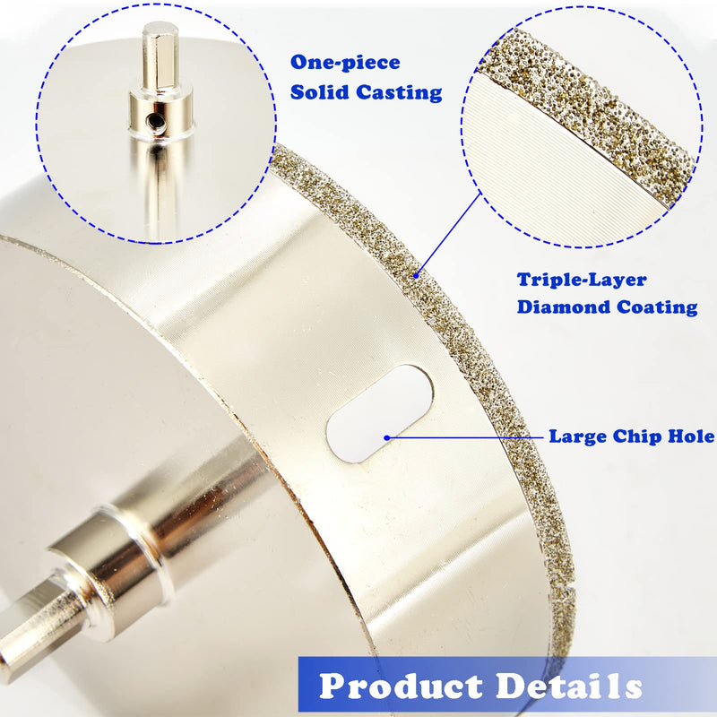 1 Inch Diamond Hole Saw with Pilot Bit, 1" Tile Hole Saw with Center Drill Bit for Marble, Granite, Ceramics, Porcelain Tiles, 1-1/2" Depth of Cut for Thick Countertops 26mm | 1"