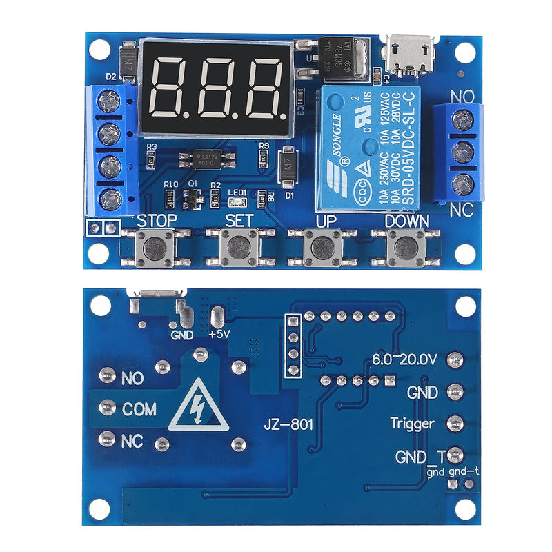 DC 6-30V Timer Relay Programmable Delay Relay Module Cycle Timer with LCD Display / 5V Micro USB, Smart Home Controller (10pcs) 10pcs