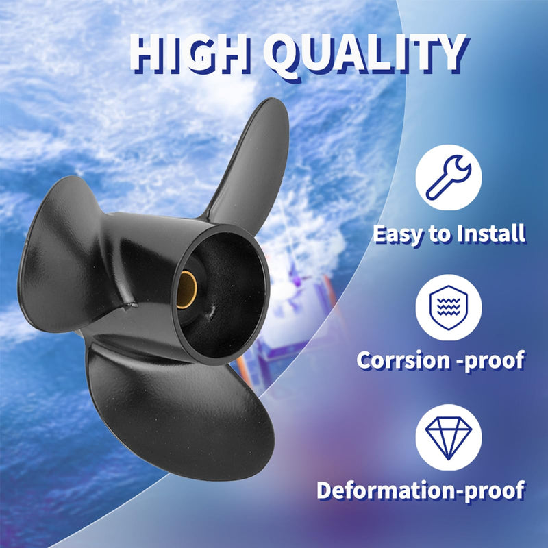 7.8 x 8 Aluminum Boat Outboard Propeller fit Tohatsu Nissan & Mercury Engines 4-6HP, 3R1B64516-2, 12 Spline Tooth RH, 3 Blades