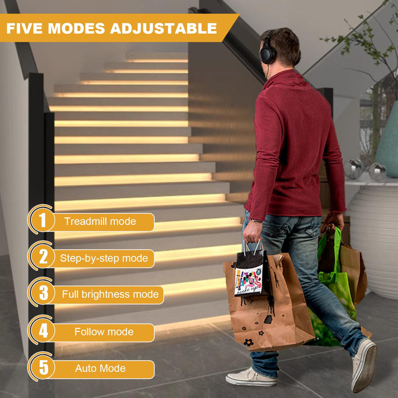 32 Channel Motion Sensor LED Stair Controller Automatic Staircase Lighting Controller Short Circuit Proof Stairway Step Light Controller Adjustable Brightness for Indoor Under Stair Lighting