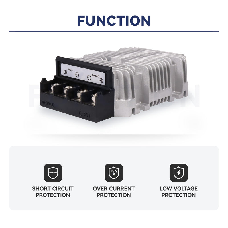 24V to 12V 60A 720W Buck DC-DC Power Converter Step Down Transformer, Silver and black, SD60A