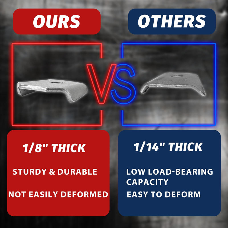Trick Tabs, Weld Tabs, Universal Weld on Tabs with a 3/8" Hole. 1/8" Thick 1-3/4" wide wing -1-3/4" Length Pack Of 9