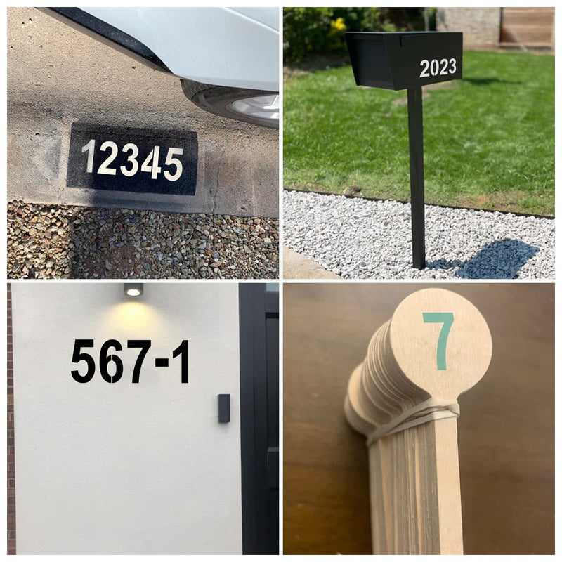 1 Inch Number Stencils for Painting - 11 Pack Number Stencil Templates for Curb Address, Cakes, Cookies, Mailboxes and Crafts, Reusable House Numbers Stencils for Wood Signs & Cement Wall Art 1 Inch
