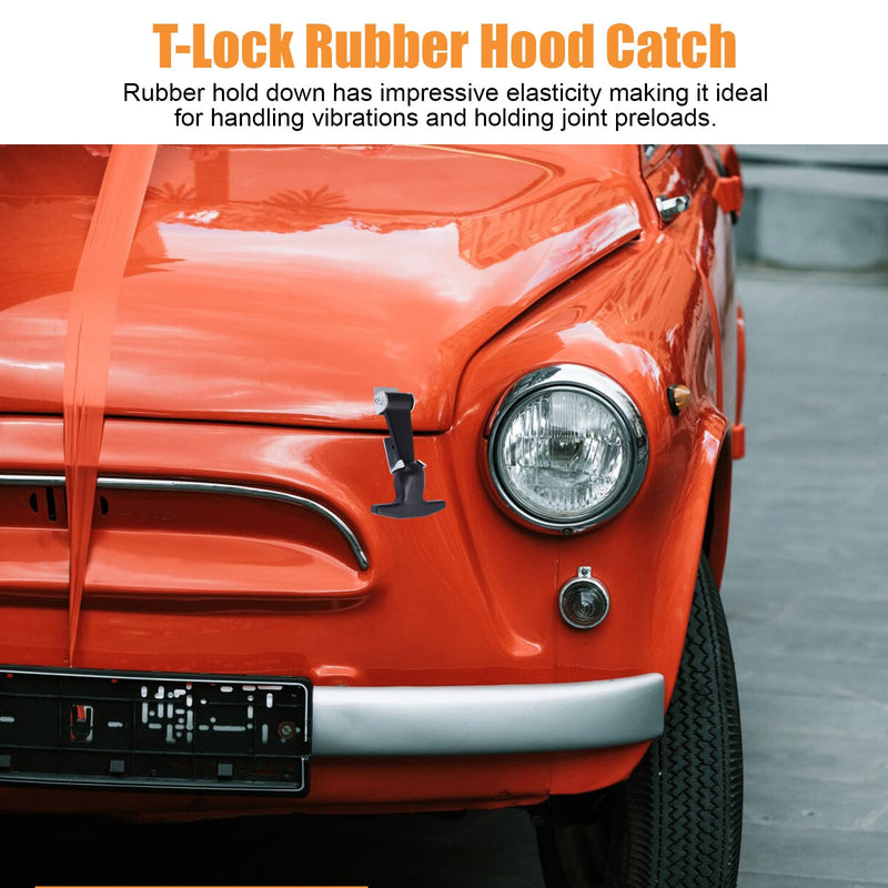 Rubber Bonnet Latch Flexible,T-Handle hasp Rubber Flexible with Brackets for Tool Box Vehicle Engine Bonnet Latch Rubber Hood Latch - NewNest Australia