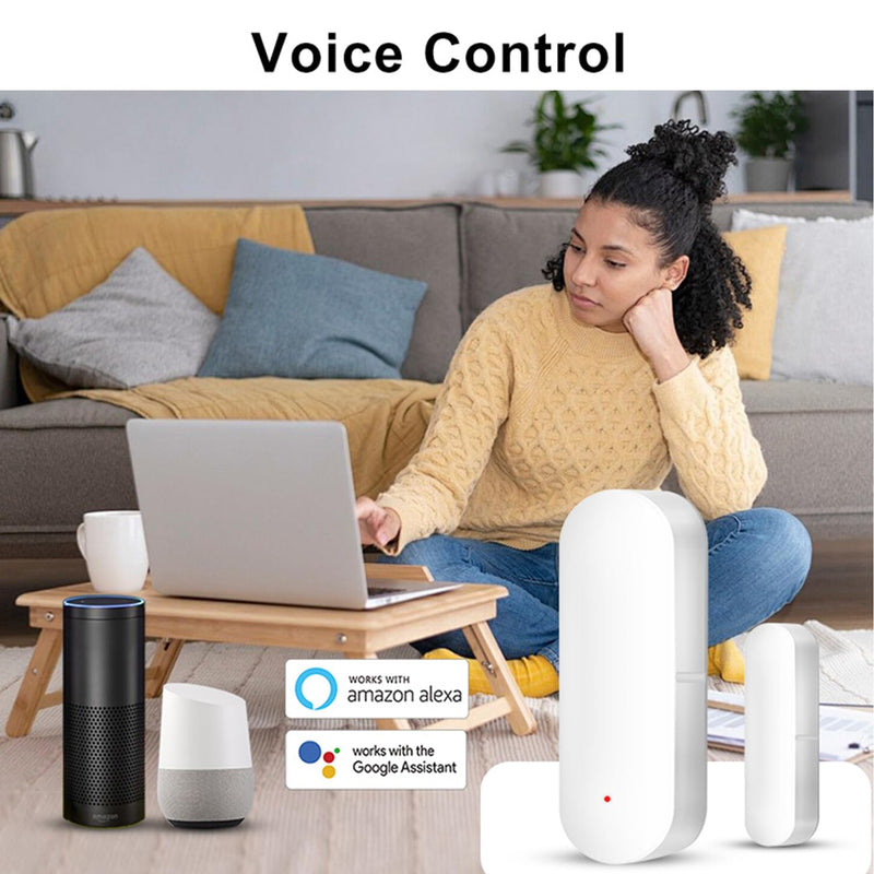 WiFi Smart Door Sensor: Door Open Contact Sensor for Home Security, Wireless Window Sensor, Secure Your Home with Instant Alerts & Smart Automation, Alexa & Google Assistant Compatible (4-Pack) 4-Pack