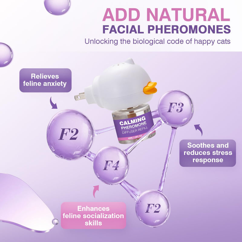 Tcllka Cat Calming Pheromone Diffuser Effectively Relieve Anxiety Stress Cat Calming Diffuser Comfort for Cats Refill Reduce Fighting Spraying and Scratching Calm Relaxing 48ml/Bottle Fits All Cats