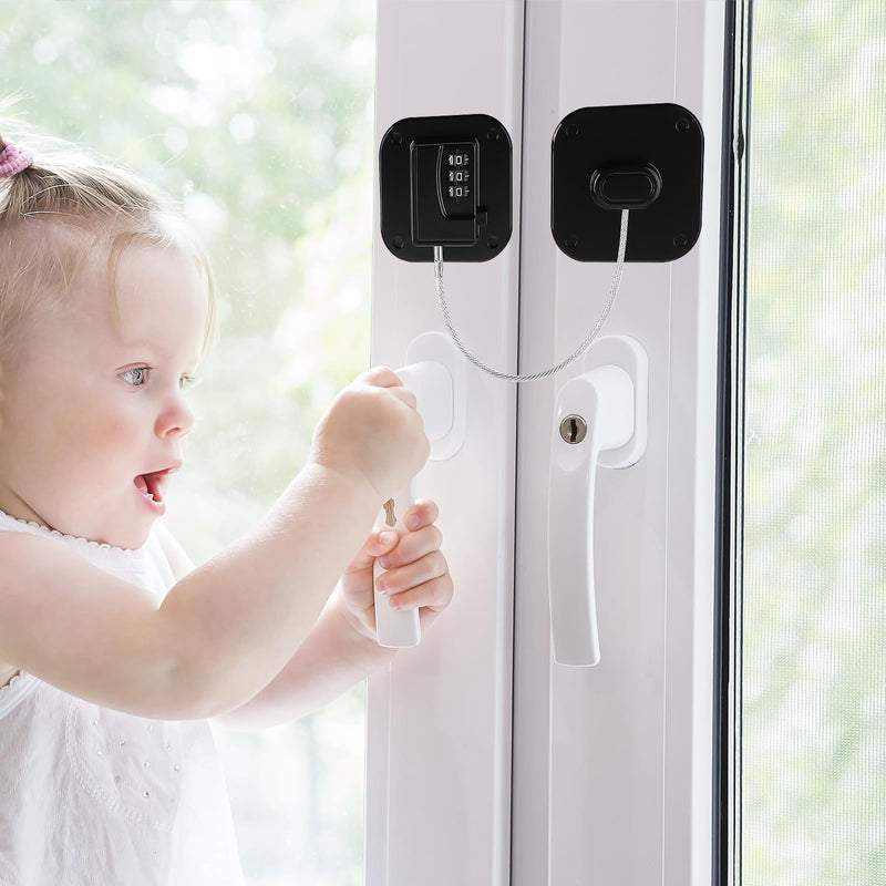 4 Set Refrigerator Lock for Kids Heavy Duty Fridge Locks Baby Proofing Combinatin Latch with Code for Cabinets Drawers Windows Safety Pantry Lock Easy Install No Keys Needed (4 Pack) 4 Pack