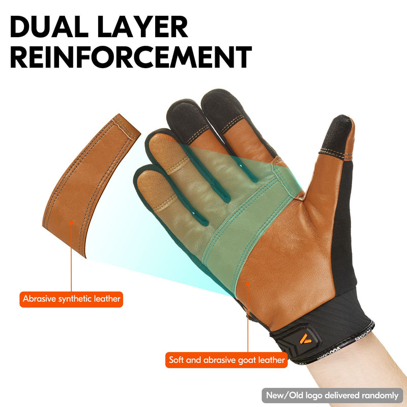 Vgo... 1-Pair -4? or above 3M Thinsulate C100 Winter Warm Waterproof Light Duty Mechanic Glove, High Dexterity, Anti-abrasion, Rigger Glove (Size M, Brown, GA9603FW) 1 Pair - Medium