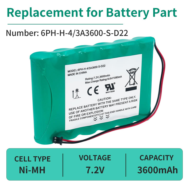 3600mAh Replacement Battery for ADT DSC IMPASSA 9057 SCW9055 SCW9057 BH7236-SS 17000145 17000152 Wireless Home Security System Alarm Control Panel DSC 6PH-H-4/3A3600-S-D22