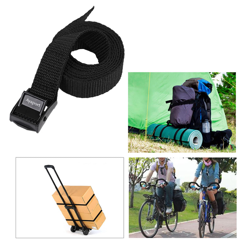 Ayaport Lashing Strap Tie Down Straps with Adjustable Cam Buckle Nylon Cinch Strap for Packing Cargo, Bike, Luggage Black 6 Pcs (Black, 0.75'' x 48”) 0.75'' x 48"