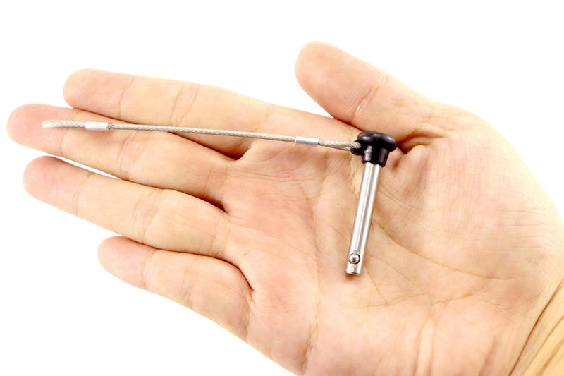2/4/6Pcs Black Nylon Head Pull Pin Quick Release Pull pin Dia, 3/16" Marine Grade 316 Stainless Steel Bimini top Pins with Lanyard (4) 4