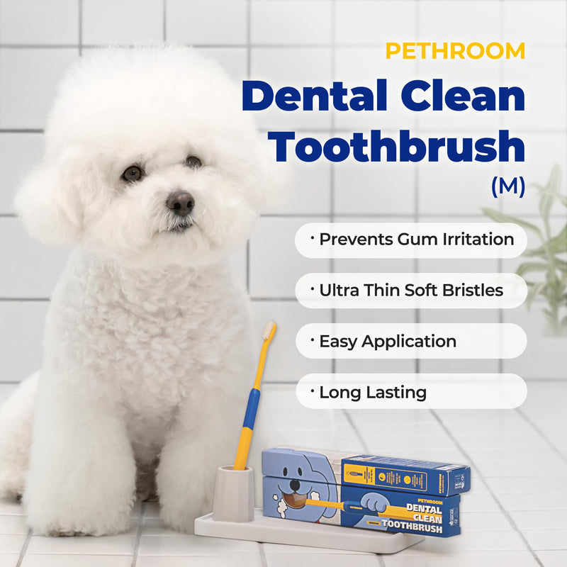 PETHROOM Dog & Cat Dental Kit for Daily Care – Enzymatic Toothpaste & Soft Bristle Toothbrush (Medium), Plaque & Tartar Control, EWG Verified, Fresh Breath, Melon Flavor, 2.1 oz
