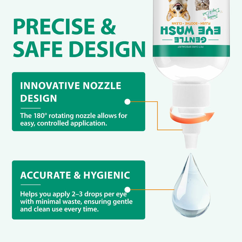 100ml Eye Drops for Dogs, Soothing Eye Drops for Dogs & Cats | Natural Ingredient Formula with Natural Ingredients to Gently Cleanse and Comfort Watery or Itchy Eyes
