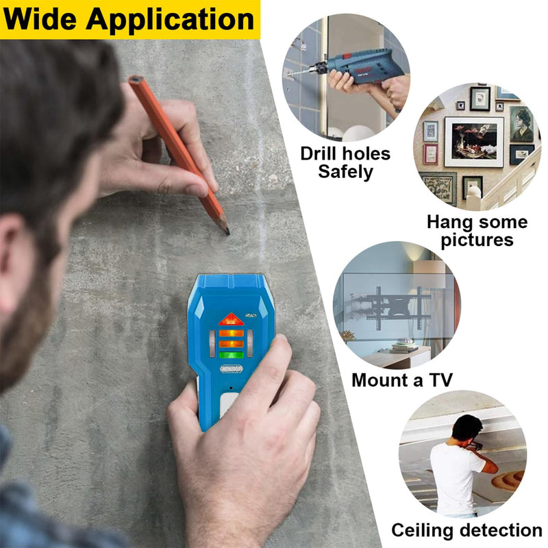 Stud Finder Wall Scanner Wood and Metal Detector Sensor for 3/4 inch Thickness Wall (ST102-Blue) Blue