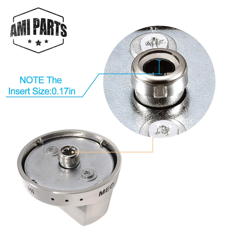 AMI PARTS DG64-00473A Range Burner Dial Knob Range Oven Knob Compatible with Samsung Gas Range NX58F5700WS NX58K7850SS NX58H5600SS NX58J7750SS NX58M6850SS NX58H5650WS 1 Silver