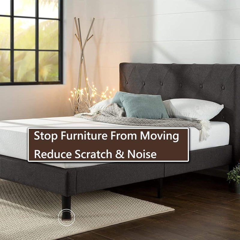 5x5 Square Rubber Furniture Caster Cups, Anti-Sliding Furniture Pads Bed Stopper Floor Protectors with Grip - Protect Any Flooring 5"x5" 4 Pcs Brown