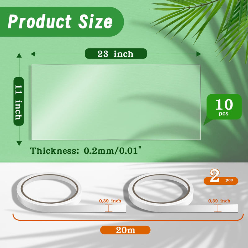 10Pcs Sandblast Cabinet Lens Cover 23x11'' Abrasive Window Blasting Cabinet Inner Lens Protector Clear Visibility Sand Blast Film High Definition Ideal for Media Blaster, Sand Blaster, Blast Cabinet 10PCS