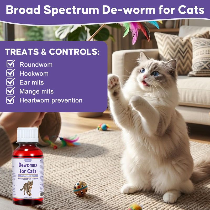 AETHER lvermect for Cat, Digestive & Gut Health Liquid, Broad Spectrum Formula for Cats & Kittens, Internal Balance Daily Wellness Support, Easy to Feed Liquid Supplement