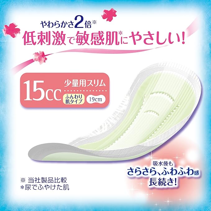 Charm Nap Fluffy Skin, For Small Amounts, Unscented, No Feathers, 5.9 fl oz (15 cc, 19 cm), 64 Packs (Urine Absorption Napkins, Urine Leaking Pads, Napkin Size) (For Light Urine Leaking) - NewNest Australia