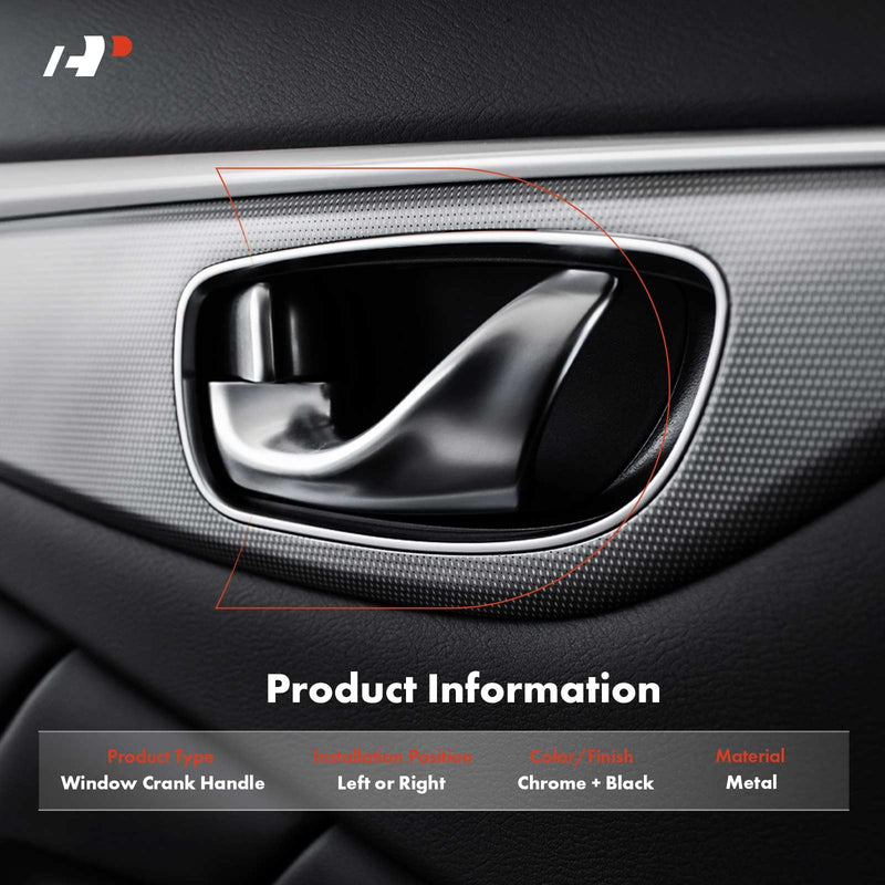 A-Premium Driver or Passenger Side Window Crank Handle Compatible with Jeep Wrangler 1987-1991, Cherokee 1974-1983, Grand Wagoneer 1984-1991, J10 1974-1988, J20 1974-1988, Wagoneer 1974-1983, Chrome