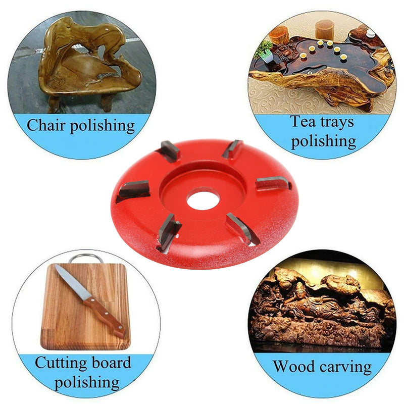 Upgraded 6 Teeth Wood turb0 Carving Disc Set , Wood Carving Disc 6 Teeth Grinder Wheel Disc Angle Grinder Chainsaw Wheel Woodworking Disc Wood Shaping Wheel Chain Saw Disc Circular Saw Blade