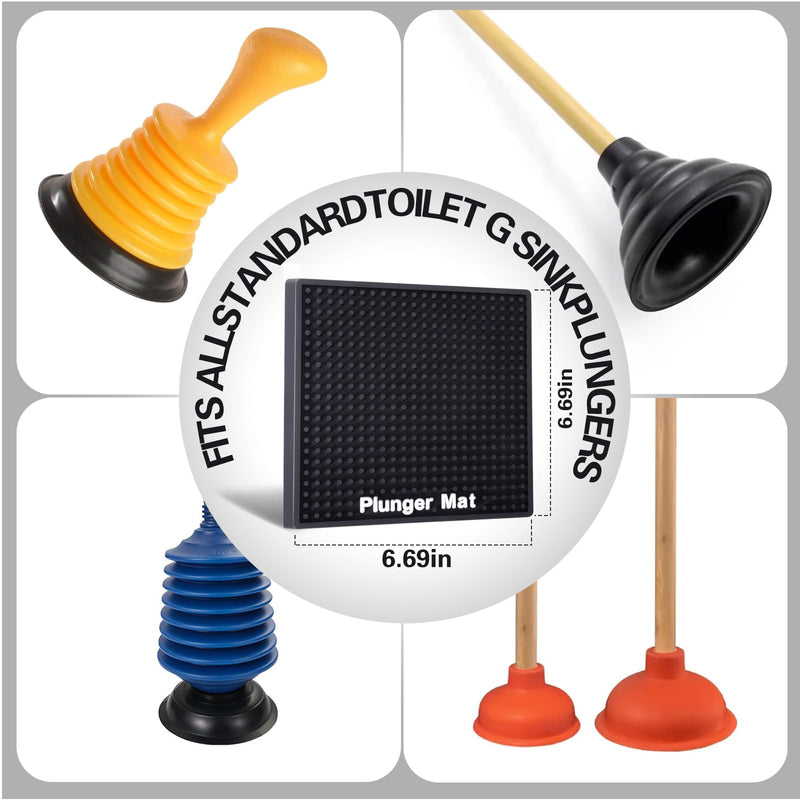 Plunger Tray - Fast-Drying Air Mat for Toilet Plunger Storage - Catches Drips & Moisture, Dries Quickly - Plunger Holder Only