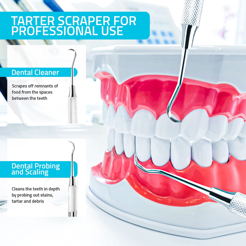 Utopia Care Professional Dental Tartar Scraper Tool - Dental Pick, Double Ended Tartar Remover for Teeth, Plaque Remover, Tooth Scraper (6.5 Inch, Silver, 1) 6.5 Inch