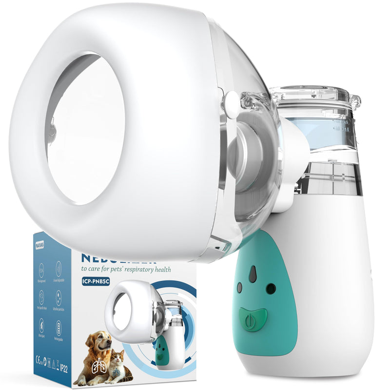 Low-Noise Large Mask Pet-Nebulizer with Custom Pet Mask, Specially Designed to Fit Snout of Cats & Puppies (Small Size)