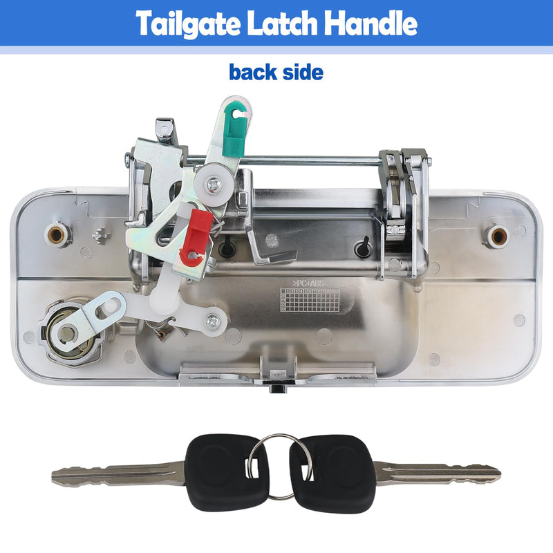 Exterior Tailgate Handle with Keyhole for Toyota Tundra 2007-2013 Lock Cylinder Liftgate Latch Handle Assembly without camera hole Chrome