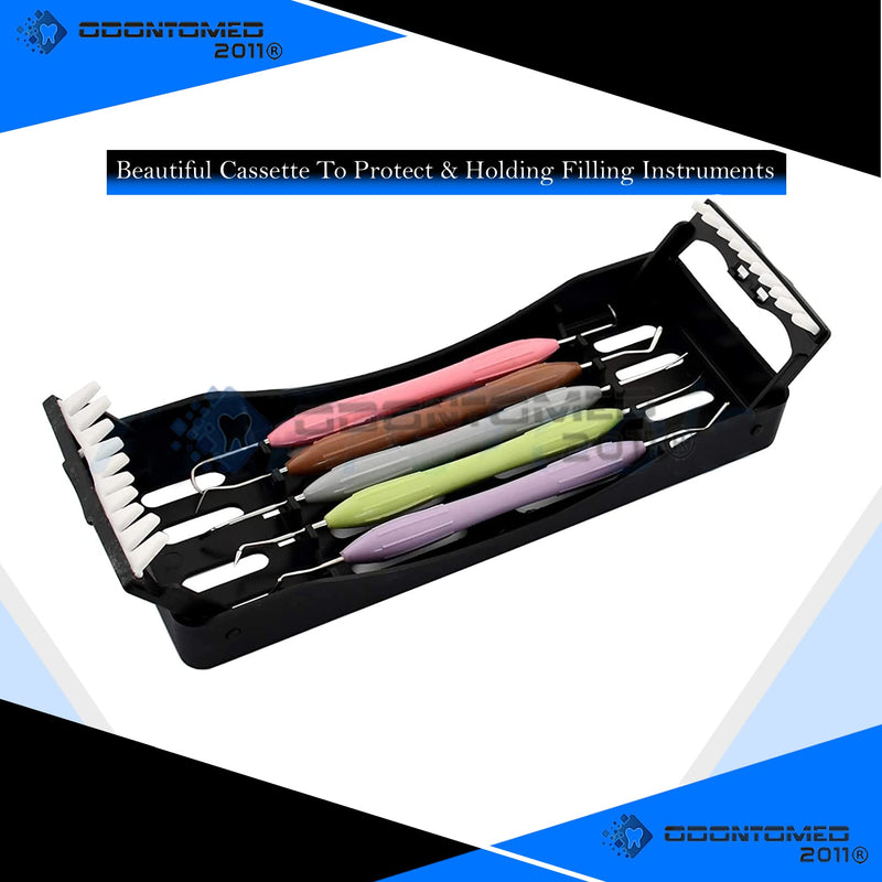 OdontoMed2011 Silicone Handle Dental Composite Filling Instruments Kit 5pcs Tools DN-2285 ODM