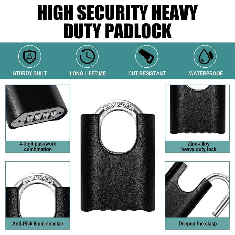 Heavy Duty Combination Lock with Chain,47 inch Long,8mm Thick ，Safety Chain Locks with Code,Padlock with Chain for Motorcycles, Bicycle, Door, Gate, Fence,Warehouses, Garage(Lock and Chain) 1 Lock and Chain