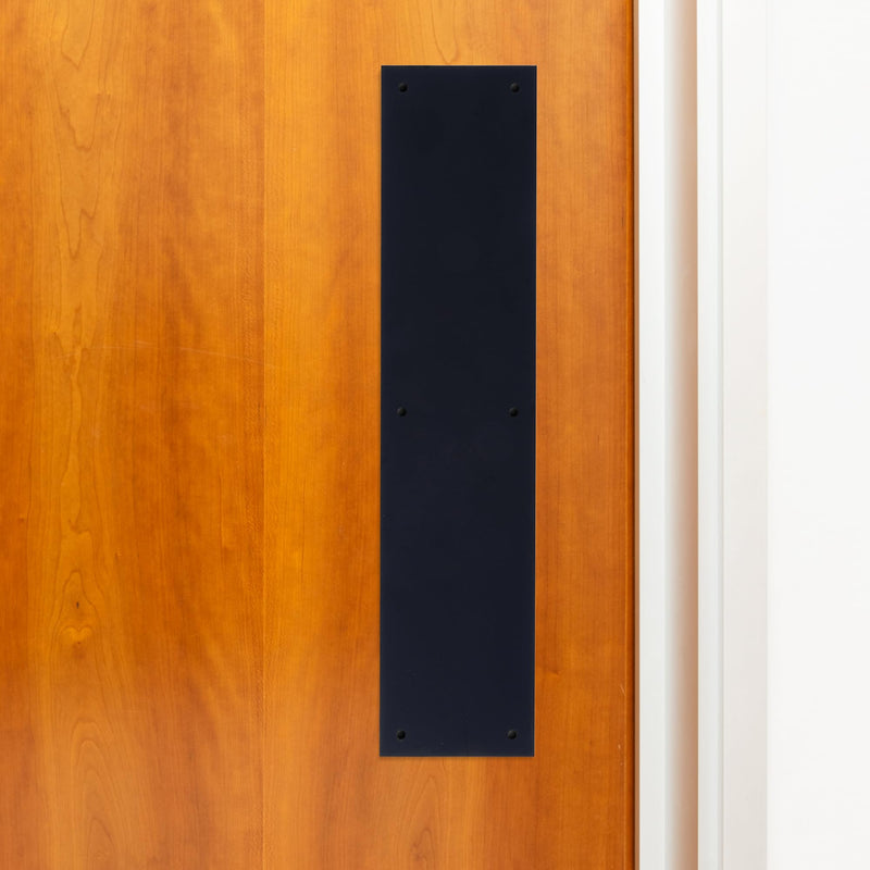 BRINKS Commercial - Commercial 15" Push Door Plate, Matte Black Finish - Rust and Corrosion Resistant Door Plate 15 Inch