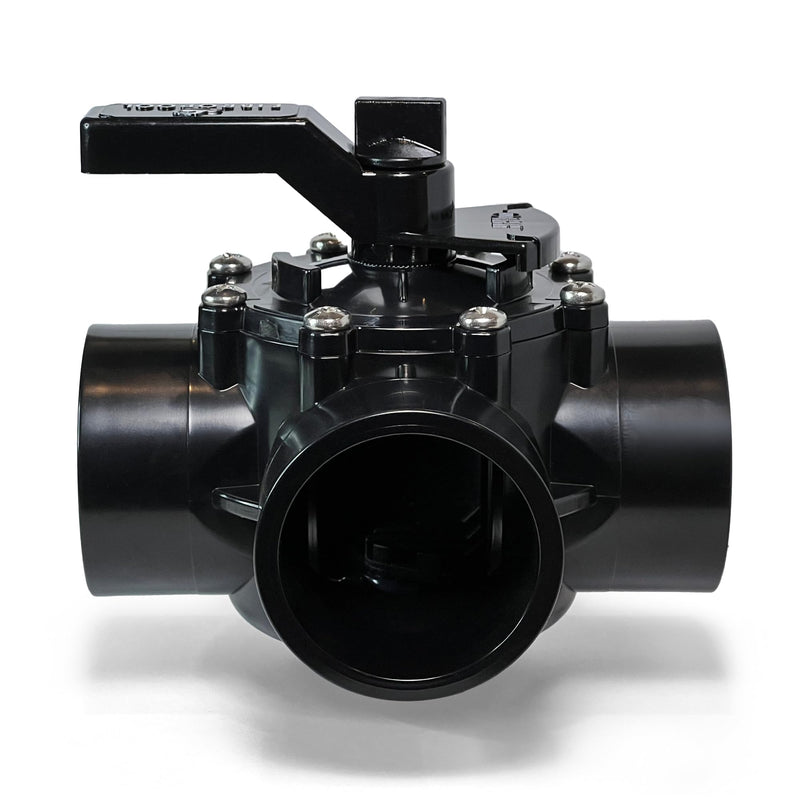FibroPool Swimming Pool Diverter Valve – 2 Inch 3-Way Posi-Close Slip Valve, Lubeless PTFE Seats, CPVC Construction, Ideal for Pools, Spas, Heaters, Chemical Dispensers, and Salt Generators
