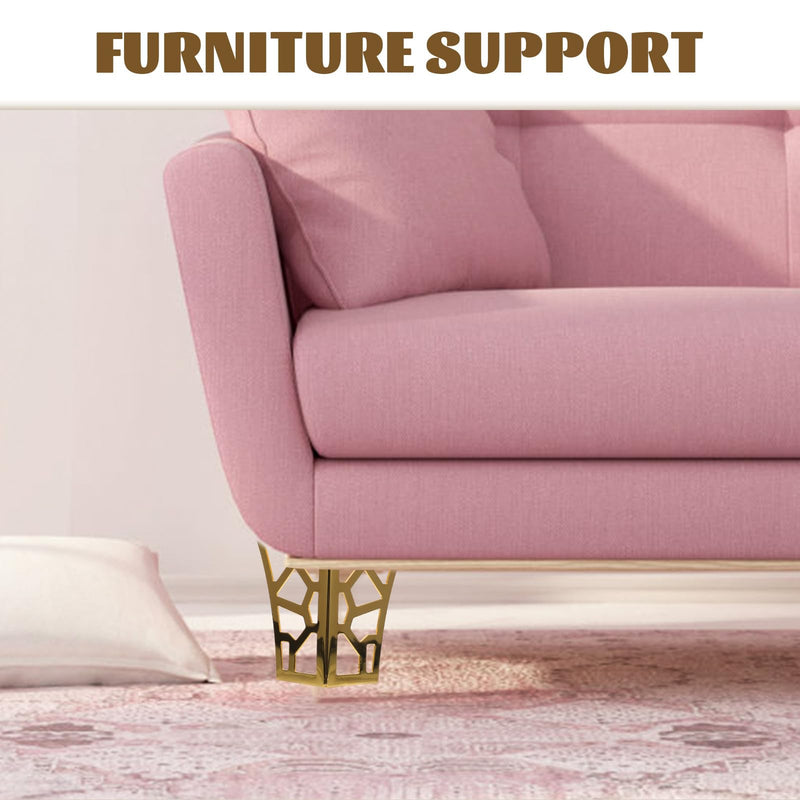 WOONEKY Furniture Legs 4 Pack Metal Sofa Feet Hardware Hollowed Furniture Support Feet for Cabinets Dressers Closets Wardrobes 3.93 Inch