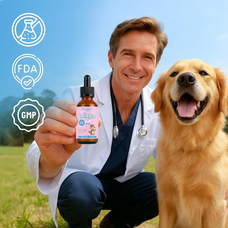 Healthy Petz Collagen for Dogs, Supports Joint Relief & Healthy Skin Coat, Gut Health, Premium Liquid Collagen Supplement, 2 fl.oz