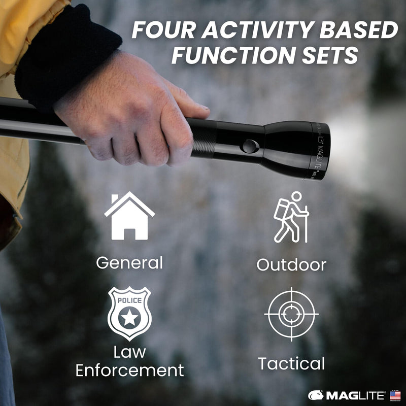 MagLite ML300L LED 4-Cell D Flashlight, Adjustable Focus, Long Battery Life, Water-Resistant, Tactical and Emergency Use – Black