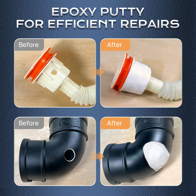 Epoxy Putty, 200g Fast Repair Metal AB Epoxy Putty, 2 Part Epoxy Pool Putty, High Strength Epoxy Filler Putty, Sculpt Clay for Repairing, Bonding, Sculpting, for Metal, Wood, Tile, Ceramics (White) White