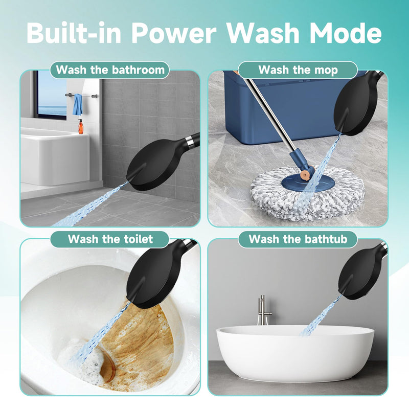 6“ Filtered Shower Head with Handheld, 6-Spray High Pressure Shower Head with Filter for Hard Water, Detachable Handheld Showerhead with Hose and Shower Arm Bracket, Matte Black Luxury Modern